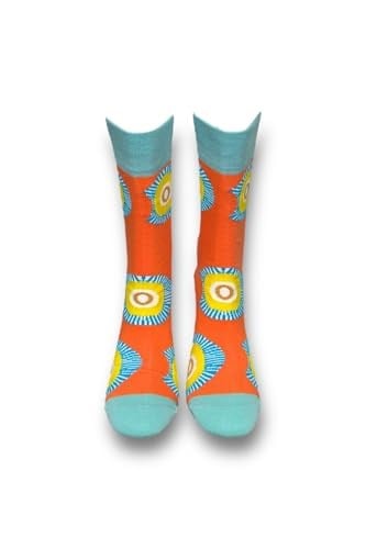 Me-vo Tekli Turuncu Bay/Bayan Unisex Esnek Nem Alabilen Pamuklu Sanat Desenli Soket Çorap