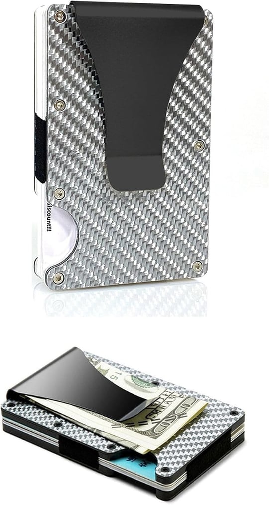 Mega Oto Market Cüzdan Kartlık Kredi Kartı Cüzdanı Metal Karbon Silver