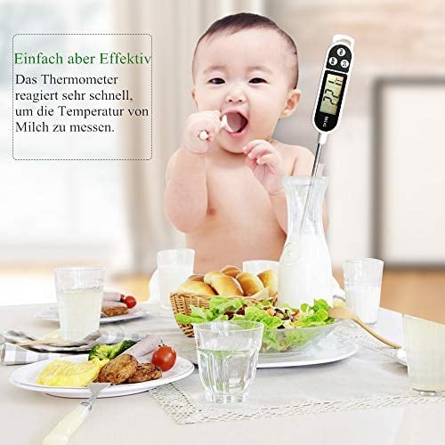 Meilliger Termometre Mutfak Evrensel Ev Termometresi Dijital Pişirme Termometresi Mutfak Termometresi Et Termometresi, Okunabilir 50°C - 300°C, °C/°F Değiştirilebilir Termometre