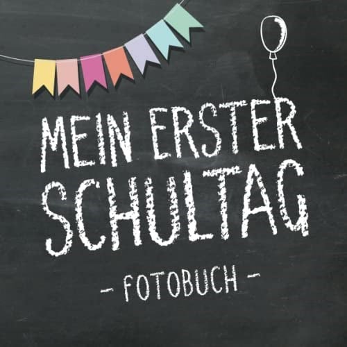 Mein erster Schultag 2023, Fotobuch zum Schulanfang für Mädchen und Jungen: Erinnerungsalbum & Gästebuch als Geschenk für die Schultüte zum ersten Schultag