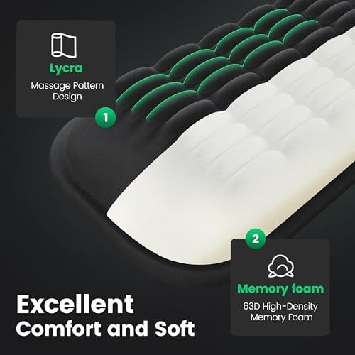 MEKASS Klavye ve Fare için Ergonomik Bilek Desteği, Kaymaz Silikon Tabanlı Yumuşak Hafızalı Köpük Klavye Bilek Dinlenme Seti, Kolay Yazma, Ağrı Kesici, Ofis, İş, Oyun Konforu (Mor Mermer)