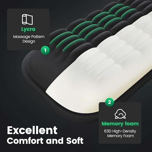 Mekass TKL Klavye Bilek Dayanağı, Süper Yumuşak Hafızalı Köpük Ergonomik Bilgisayar Bilek Destek Pedi, Rahat Masa Bilek Yastığı, Dizüstü Bilgisayar Klavyesi Kol Dayanağı, Bilekler Ağrısı Ofis Oyun