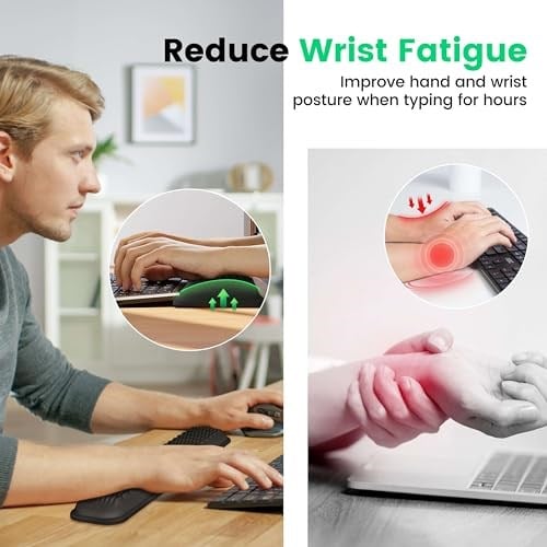 Mekass TKL Klavye Bilek Dayanağı, Süper Yumuşak Hafızalı Köpük Ergonomik Bilgisayar Bilek Destek Pedi, Rahat Masa Bilek Yastığı, Dizüstü Bilgisayar Klavyesi Kol Dayanağı, Bilekler Ağrısı Ofis Oyun