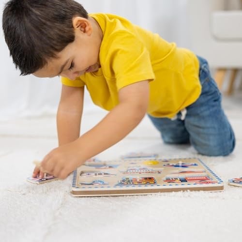 Melissa & Doug araçlar ses yap-bozu | Yap-bozlar | Ahşap | 2+ | Erkek veya kız çocuğa hediye - Seçenekler: Araçlar, Çiftlik Hayvanları, Around the House Sound yapboz...