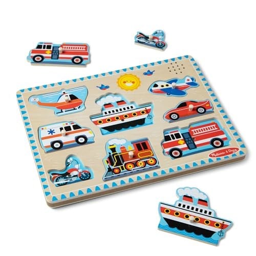 Melissa & Doug araçlar ses yap-bozu | Yap-bozlar | Ahşap | 2+ | Erkek veya kız çocuğa hediye - Seçenekler: Araçlar, Çiftlik Hayvanları, Around the House Sound yapboz...