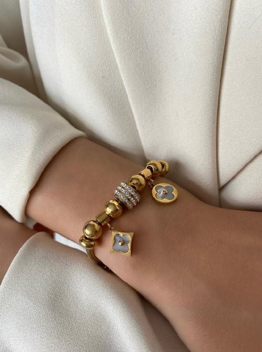 Mels Accessories 14K Altın Kaplama Trend Pandora Bileklik Model