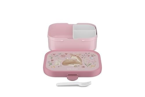 Mepal - Campus Little Dutch beslenme kutusu, çocuk beslenme kutusu, bölmeli ve çatallı, klipsli yemek hazırlama kutusu, BPA içermez ve bulaşık makinesinde yıkanabilir, 750 ml, Fairy Garden