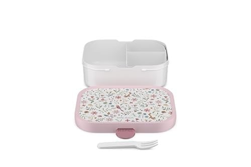 Mepal - Campus Little Dutch beslenme kutusu, çocuk beslenme kutusu, bölmeli ve çatallı, klipsli yemek hazırlama kutusu, BPA içermez ve bulaşık makinesinde yıkanabilir, 750 ml, Fairy Wonders