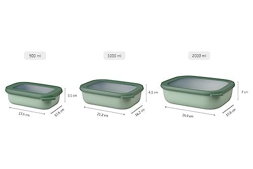 Mepal Cirqula çok amaçlı kase dikdörtgen Nordic lilac – 1000 ml – Stok kutusu, buzdolabı kutusu, derin dondurucu, mikrodalga  - Seçenekler: 500 ml, 750 ml, 1000 ml, 1000ml, 1500 ml, 1500ml, 2000 ml...