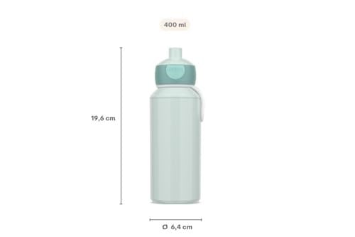 Mepal - Pop-up Campus içecek şişesi, su şişesi, okul için sızdırmaz şişe, tekrar kullanılabilir, BPA içermez ve bulaşık makinesinde yıkanabilir, 400 ml, soğuk pembe
