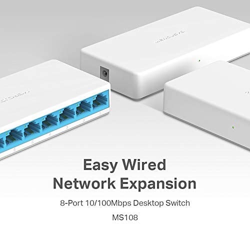 Mercusys MS108, 8-Port 10/100Mbps Desktop Switch