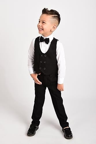 Merdia Kids Erkek Çocuk Smokin Takım Elbise Yelekli Papyonlu -1