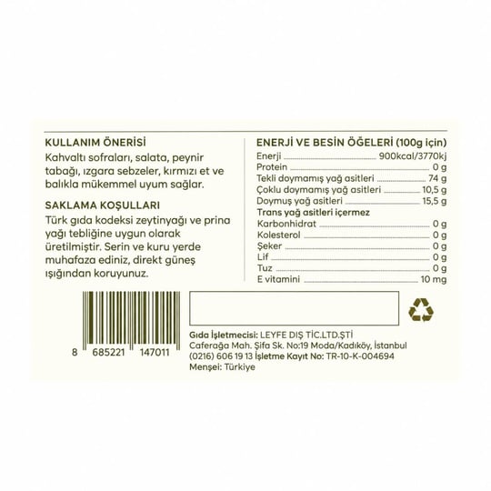 Merhem 500 Ml. Memecik Erken Hasat Zeytinyağı