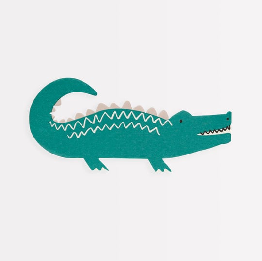 Meri Meri - Crocodile Napkins - Timsah Peçeteler - 16lı