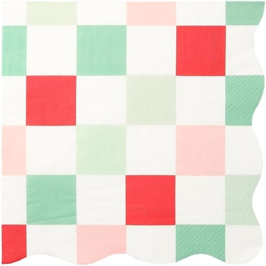 Meri Meri - Multi Check Large Napkins - Kareli Peçeteler (L) (16lı)