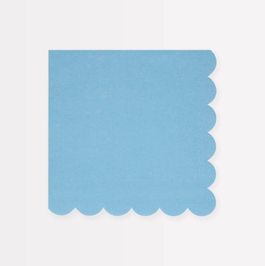 Meri Meri - Summer Sky Blue Large Napkins - Çizgili Gökyüzü Mavisi Peçeteler (L) (x16)