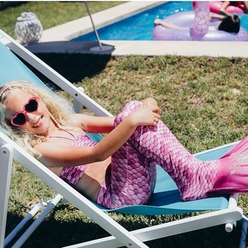 Mermaids Deniz Kızı Bikini Takımı, Kız Çocuk, 4-6 Yaş, Renkli, Standart Beden,%80 Polyester%20 Elastan, 3D Pullu, Bandeau Üst