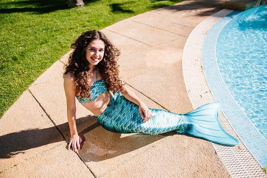 Mermaids Kız Çocuk Deniz Kızı Kuyruklu Bikini Seti, Turkuaz, Standart Beden,%80 Polyester%20 Elastan, 3D Pullu Baskı, İspanya Üretimi, Yaş Seçeneği