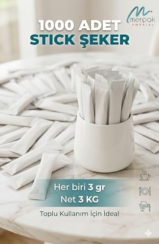 Merpak Şeker Stick Beyaz 3 gr x 1000 Adet