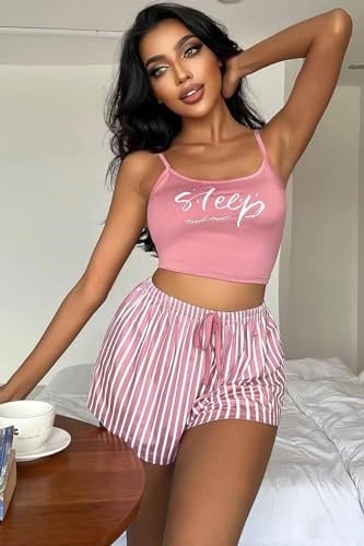 Merry See Askılı Sleep Basklı Sortlu Pijama Takımı