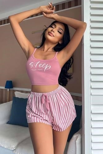 Merry See Askılı Sleep Basklı Sortlu Pijama Takımı