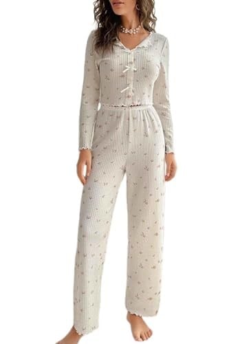 Merry See Özel Örme Kumaş Baskılı Uzun Kollu Pijama Takımı