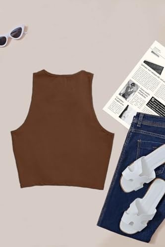 Merry See Tek Renk 1 Adet Kadın Kolsuz Örme Kumaş Bluz Crop