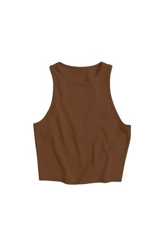 Merry See Tek Renk 1 Adet Kadın Kolsuz Örme Kumaş Bluz Crop