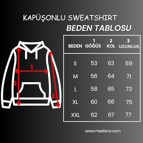 Mesfeno Sırt Baskılı Regular Fit Siyah Kapüşonlu Sweatshirt