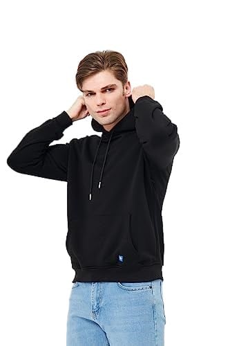 Mesfeno Sırt Baskılı Regular Fit Siyah Kapüşonlu Sweatshirt