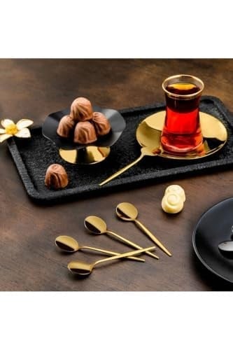 Mess 6Lı Çay Kaşık Titanyum Gold