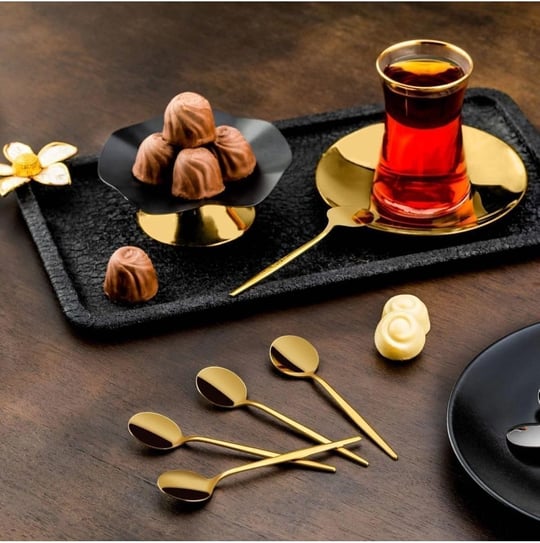 Mess 6Lı Çay Kaşık Titanyum Gold