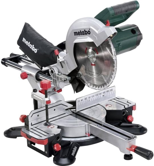 Metabo Gönye testere KGS 254 M (1450 W, çekme fonksiyonlu, maks. kesme genişliği 90°/45° 92/47 mm, maks. kesme derinliği 90°/45° 305x92 mm, tezgah genişletme + testere bıçağı dahil, lazer, LED