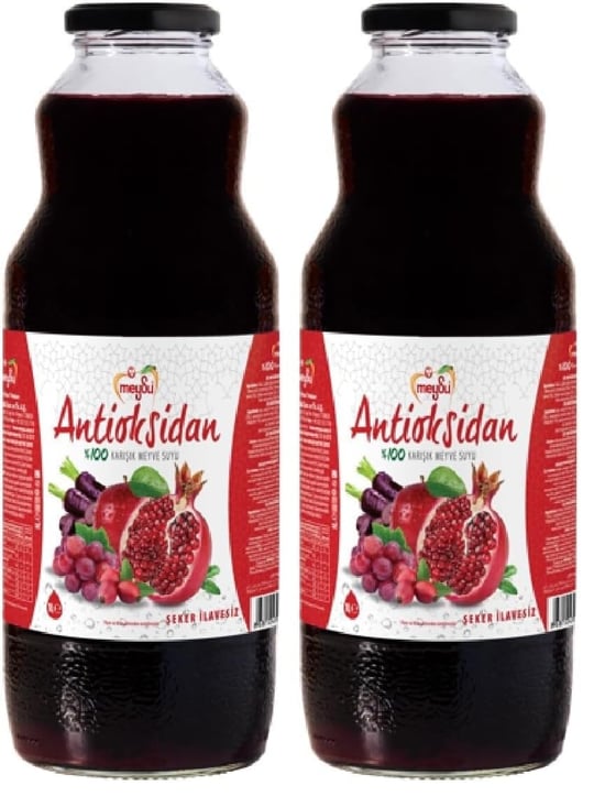 Meysu 1 Litre Antioksidan%100 Karışık Meyve Suyu 2li paket