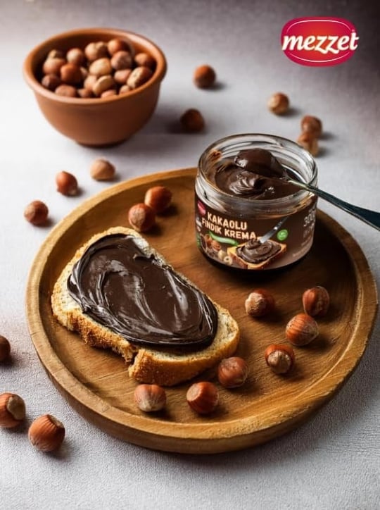 Mezzet%40 Fındıklı Kakaolu Krema 300 G - Rafine Şekersiz, Katkısız, Koruyucusuz, Vegan, Sürülebilir Tatlı