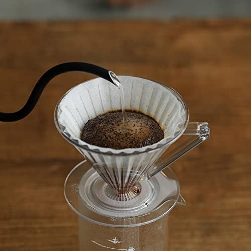 MHW-3BOMBER Kahve Damlatıcı, V60 Yeniden Kullanılabilir Koni Damla Demleme Kahve Filtre Kupası Barista için, PCTG Güvenli Malzeme, 1-2 Bardak, Şeffaf FC5805
