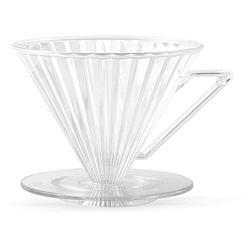 MHW-3BOMBER Kahve Damlatıcı, V60 Yeniden Kullanılabilir Koni Damla Demleme Kahve Filtre Kupası Barista için, PCTG Güvenli Malzeme, 1-2 Bardak, Şeffaf FC5805