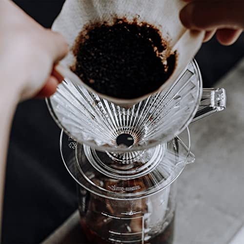 MHW-3BOMBER Kahve Damlatıcı, V60 Yeniden Kullanılabilir Koni Damla Demleme Kahve Filtre Kupası Barista için, PCTG Güvenli Malzeme, 1-2 Bardak, Şeffaf FC5805