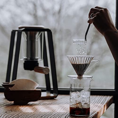 MHW-3BOMBER Kahve Damlatıcı, V60 Yeniden Kullanılabilir Koni Damla Demleme Kahve Filtre Kupası Barista için, PCTG Güvenli Malzeme, 1-2 Bardak, Şeffaf FC5805