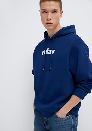 Miav Baskılı Kapüşonlu Mavi Sweatshirt 0S10001-70722
