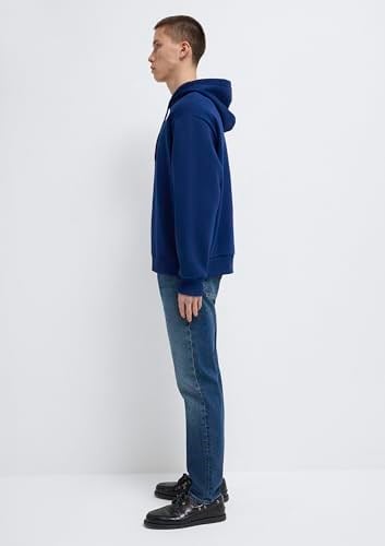 Miav Baskılı Kapüşonlu Mavi Sweatshirt 0S10001-70722