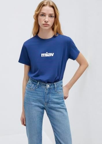 Miav Baskılı Lacivert Tişört Regular Fit/Normal Kesim 1610622-70722