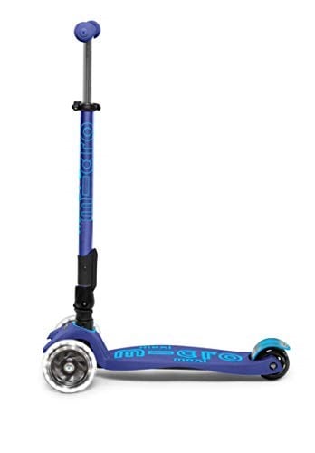 Micro Maxi Deluxe Foldable Led 3 Tekerlekli Katlanabilir Scooter Navy Blue, 5-12 Yaş, Ayarlanabilir Gidon, Işıklı Tekerlekler, 50 Kg Taşıma Kapasitesi