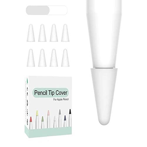 Microcase Apple Pencil 1-2 Stylus Kalem Ucu Koruyucu 8in1 Set - Beyaz