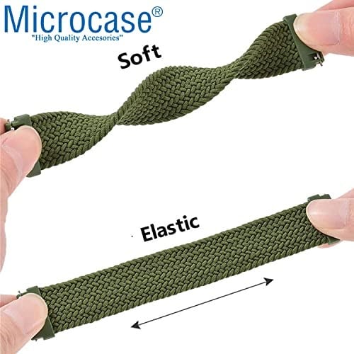 Microcase Universal 20 mm Akıllı Saatler için 155 mm Esnek Hasır Örgü Kordon Kayış - KY33