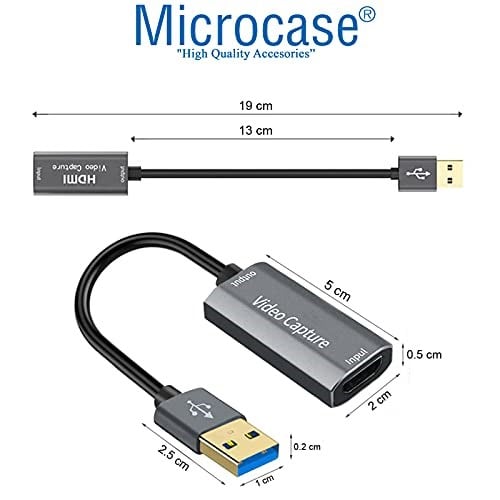 Microcase USB 3.0 HDMI Video Capture Video Kayıt Ekran Aktarma Adaptörü - AL2622