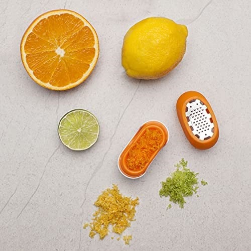 Microplane Flexi Zesti Narenciye rendeleyici, Paslanmaz çelik, Turuncu, 7,62 x 3,81 x 5,72 cm