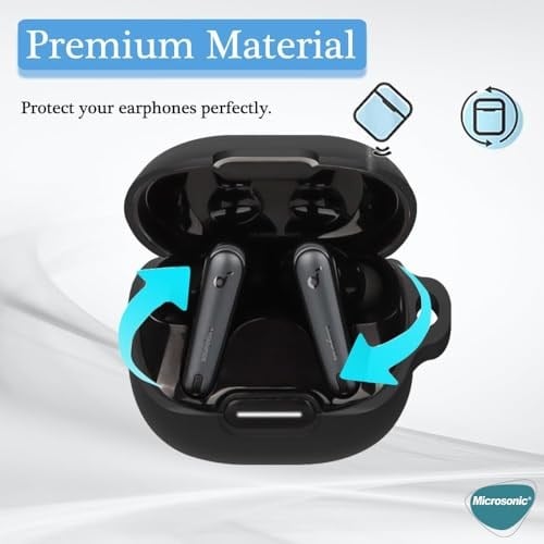 Microsonic Anker Soundcore Liberty 4 NC için Kılıf Askılı Mat Silikon Siyah [Soundcore Liberty 4 NC ile Uyumlu Kılıf - Siyah] - Seçenekler: Soundcore Liberty 4 NC, Soundcore Liberty 4 Pro...