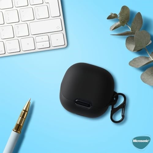 Microsonic Anker Soundcore Liberty 4 NC için Kılıf Askılı Mat Silikon Siyah [Soundcore Liberty 4 NC ile Uyumlu Kılıf - Siyah] - Seçenekler: Soundcore Liberty 4 NC, Soundcore Liberty 4 Pro...