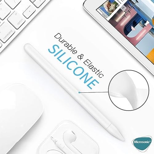 Microsonic Apple Pencil (2. nesil) Kılıf Mat Silikon V2 Lila